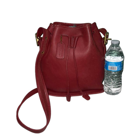 Vintage Coach Lulas Legacy Red Drawstring Crossbody Bucket Bag 9952 - Picture 5 of 16